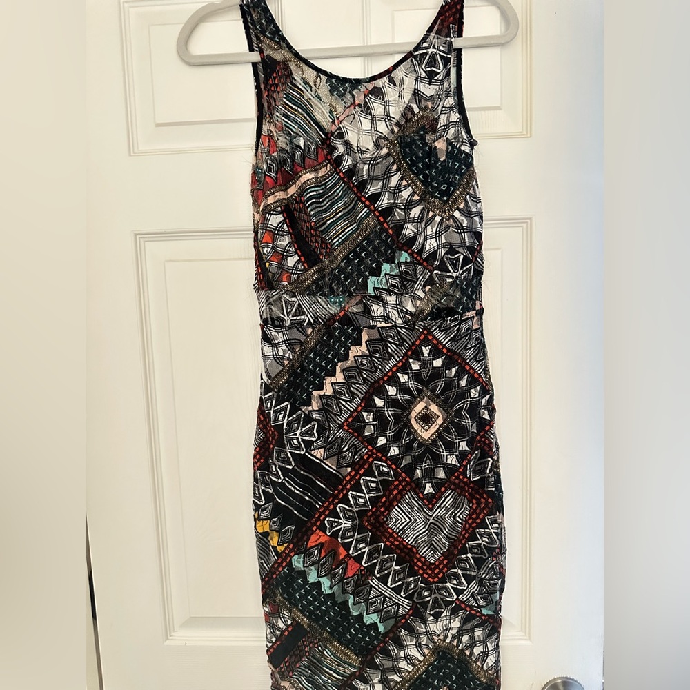 Material Girl Multicolor Geometric Midi Dress